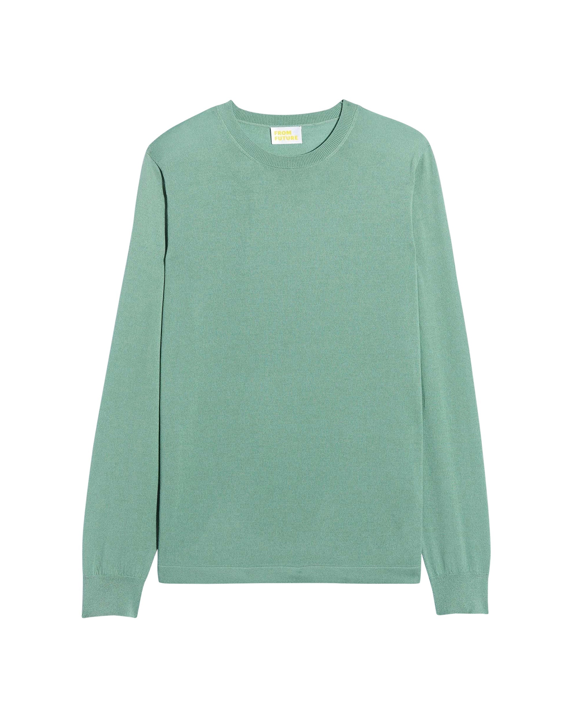 Pull à col rond en laine superfine - Frozen Green