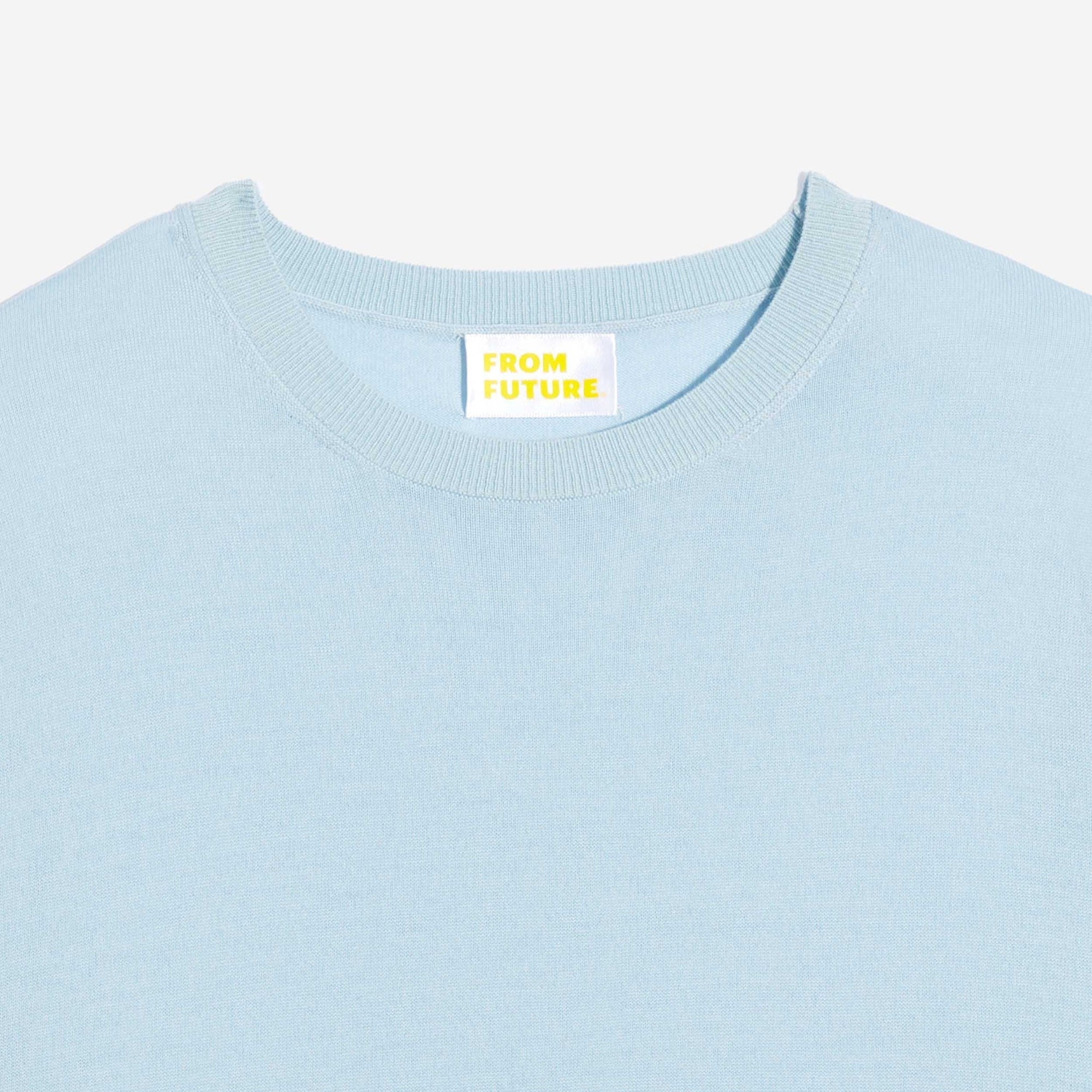 Pull à col rond en laine superfine - Pale Blue