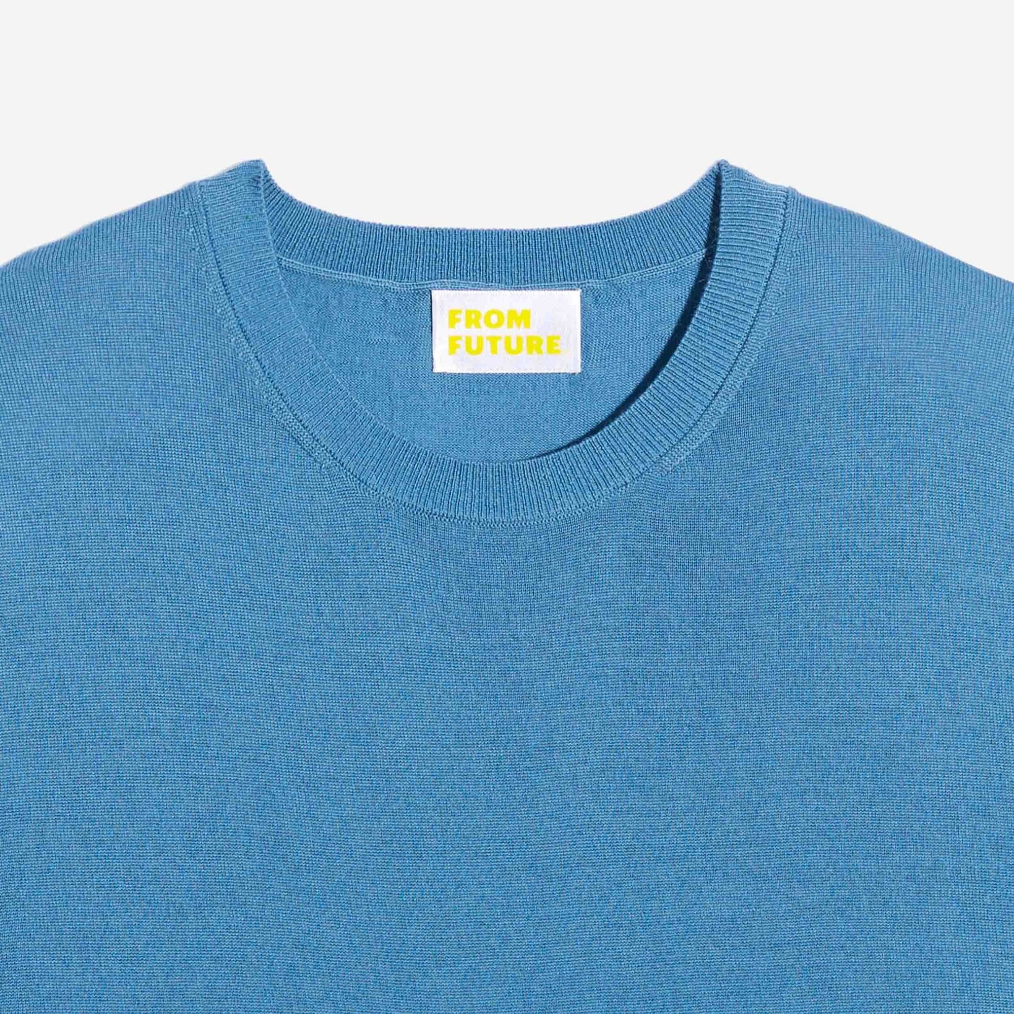 Pull à col rond en laine superfine - Pastel Blue