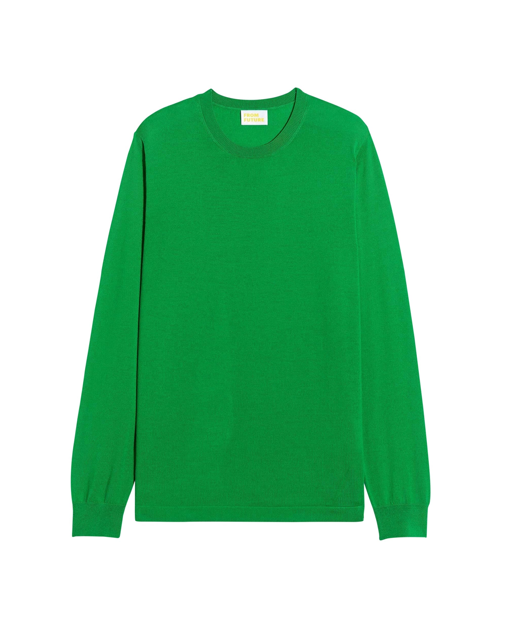 Pull à col rond en laine superfine - Summer Green