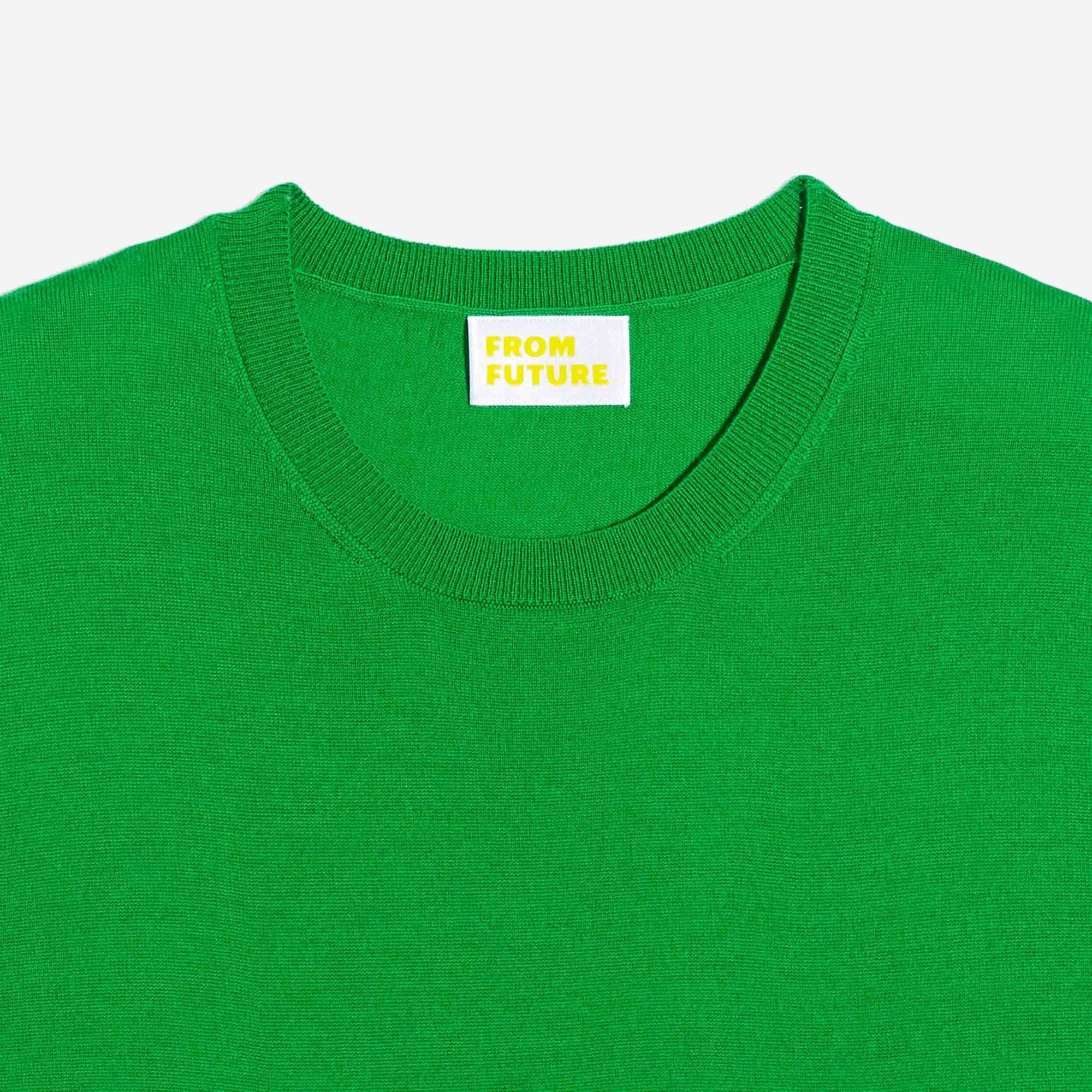 Pull à col rond en laine superfine - Summer Green