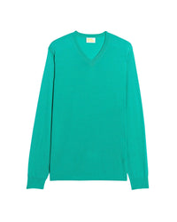 Pull à col V en laine superfine - Mint
