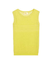 Débardeur ajouré en laine superfine - Light Yellow