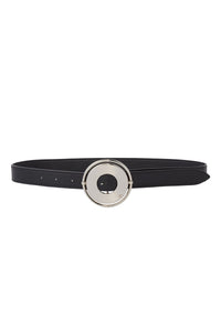 Ceinture à fermeture disque en cuir - Black