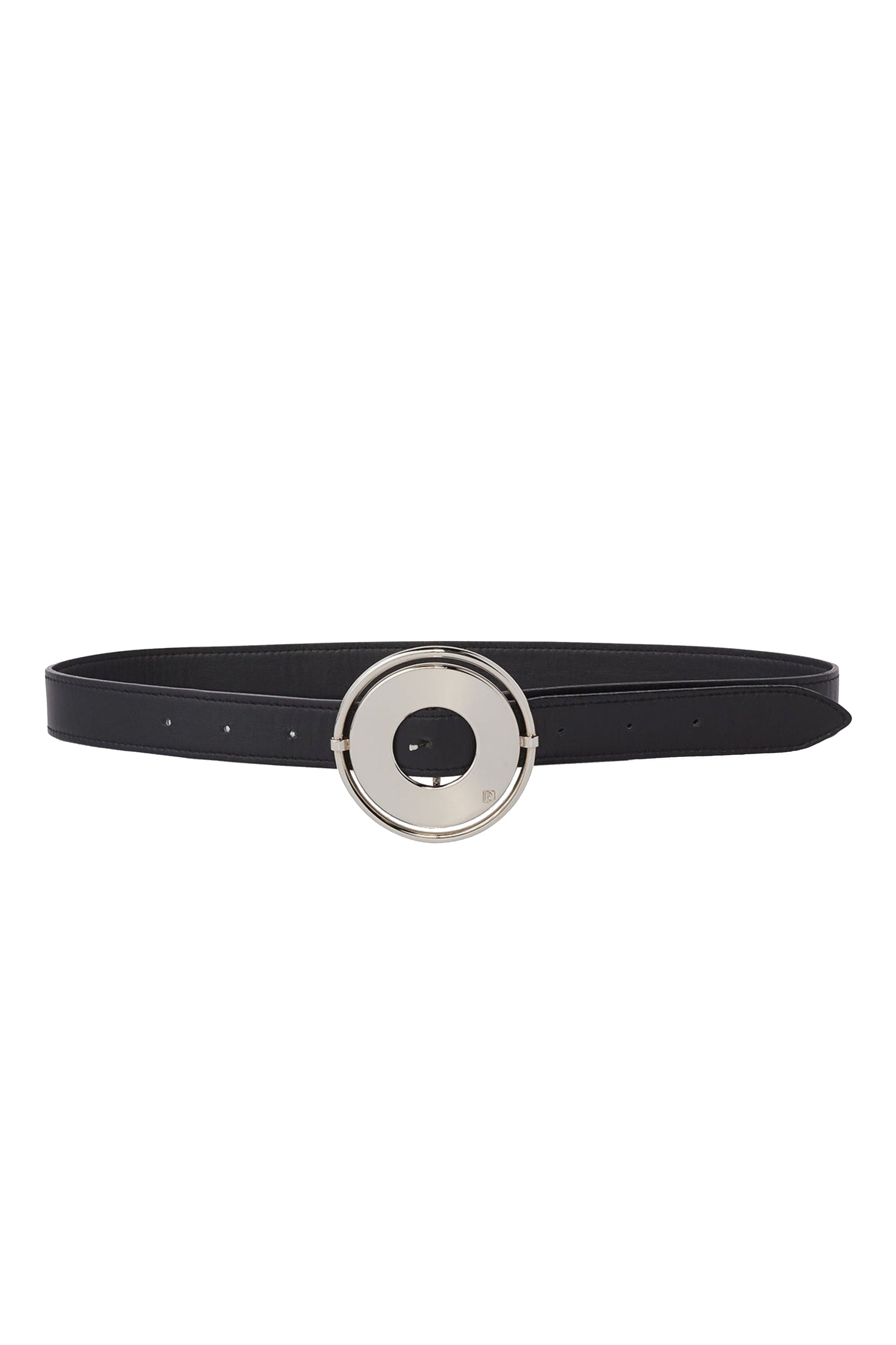 Ceinture à fermeture disque en cuir - Black