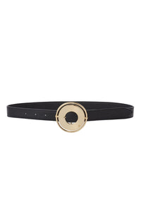 Ceinture à fermeture disque en cuir - Black