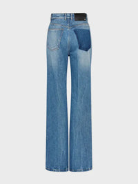 Jean évasé à poche contrastée - Denim Stone