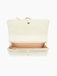 Portefeuille long Alphabet en cuir - Natural White