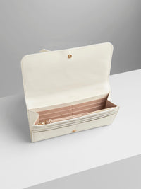 Portefeuille long Alphabet en cuir - Natural White