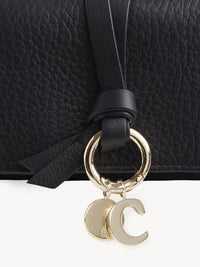 Mini portefeuille à trois volets Alphabet en cuir - Black Intense