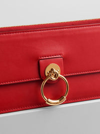 Portefeuille long zippé tess en cuir - Plaid Red