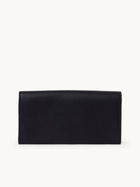 Portefeuille long à rabat Chloé C en cuir - Black