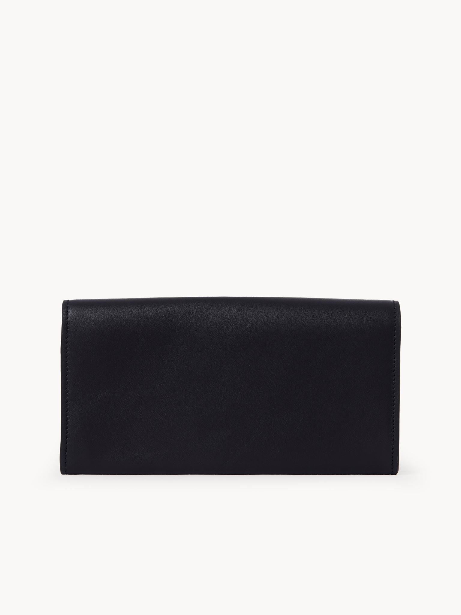 Portefeuille long à rabat Chloé C en cuir - Black