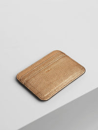 Porte-cartes Slide «C» en cuir - Gold