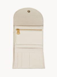 Portefeuille à trois volets Hana en cuir - Cement Beige