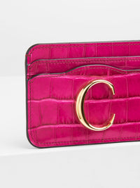 Porte-cartes Chloé C en cuir - Graphic Pink