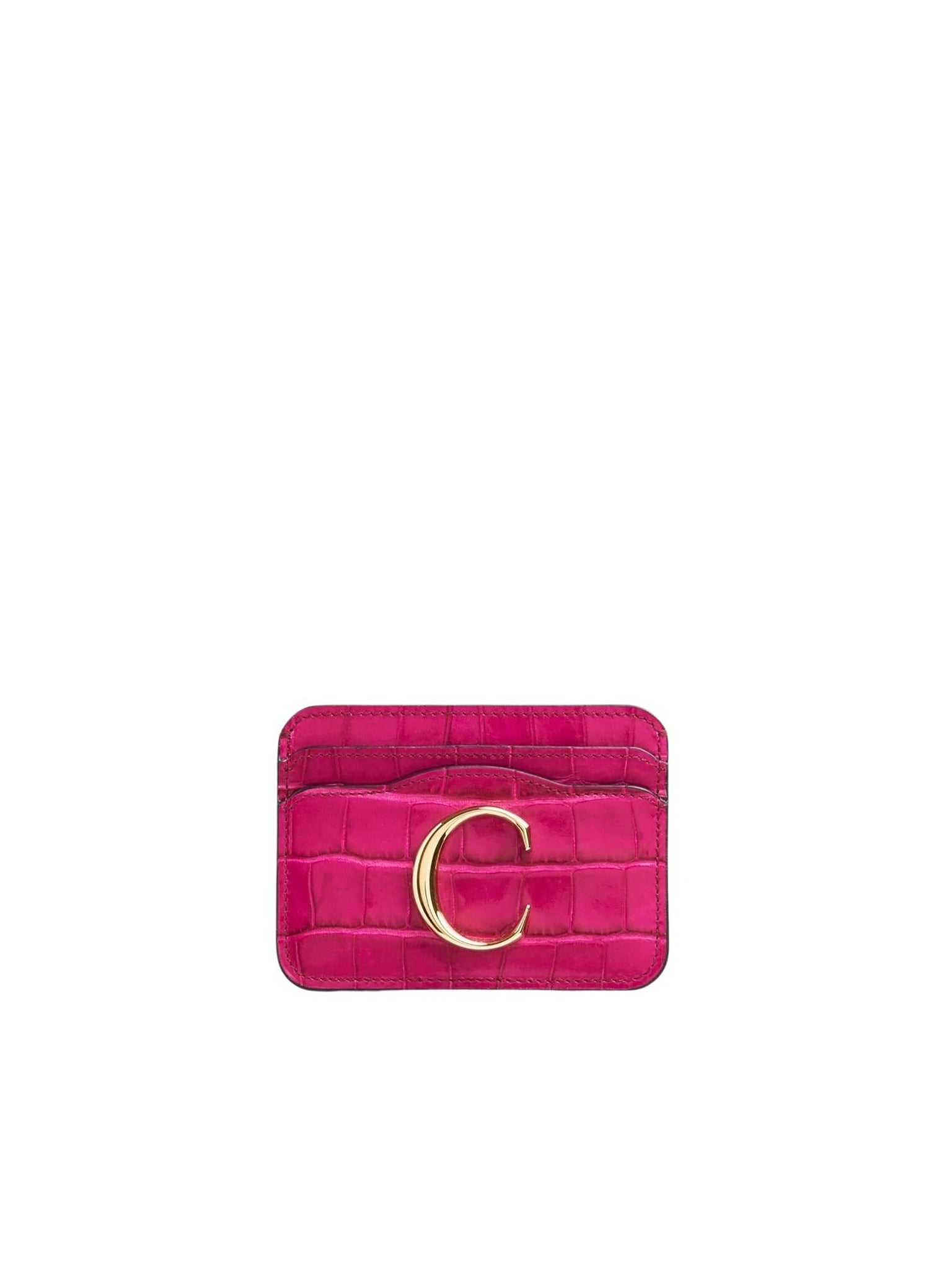 Porte-cartes Chloé C en cuir - Graphic Pink