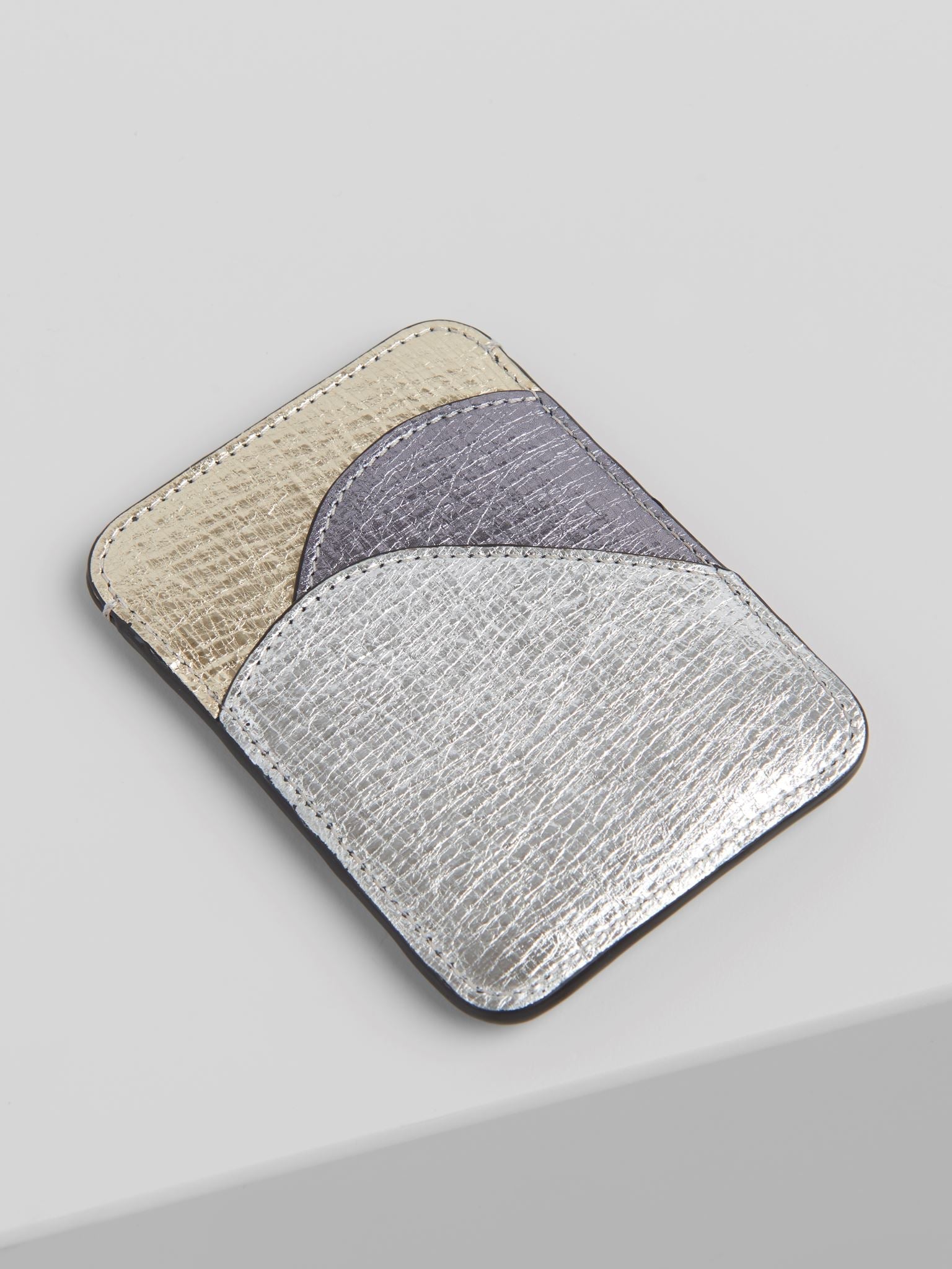 Porte-cartes Walden en cuir - Silver & Gold