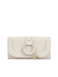 Portefeuille long Hana en cuir - Cement Beige