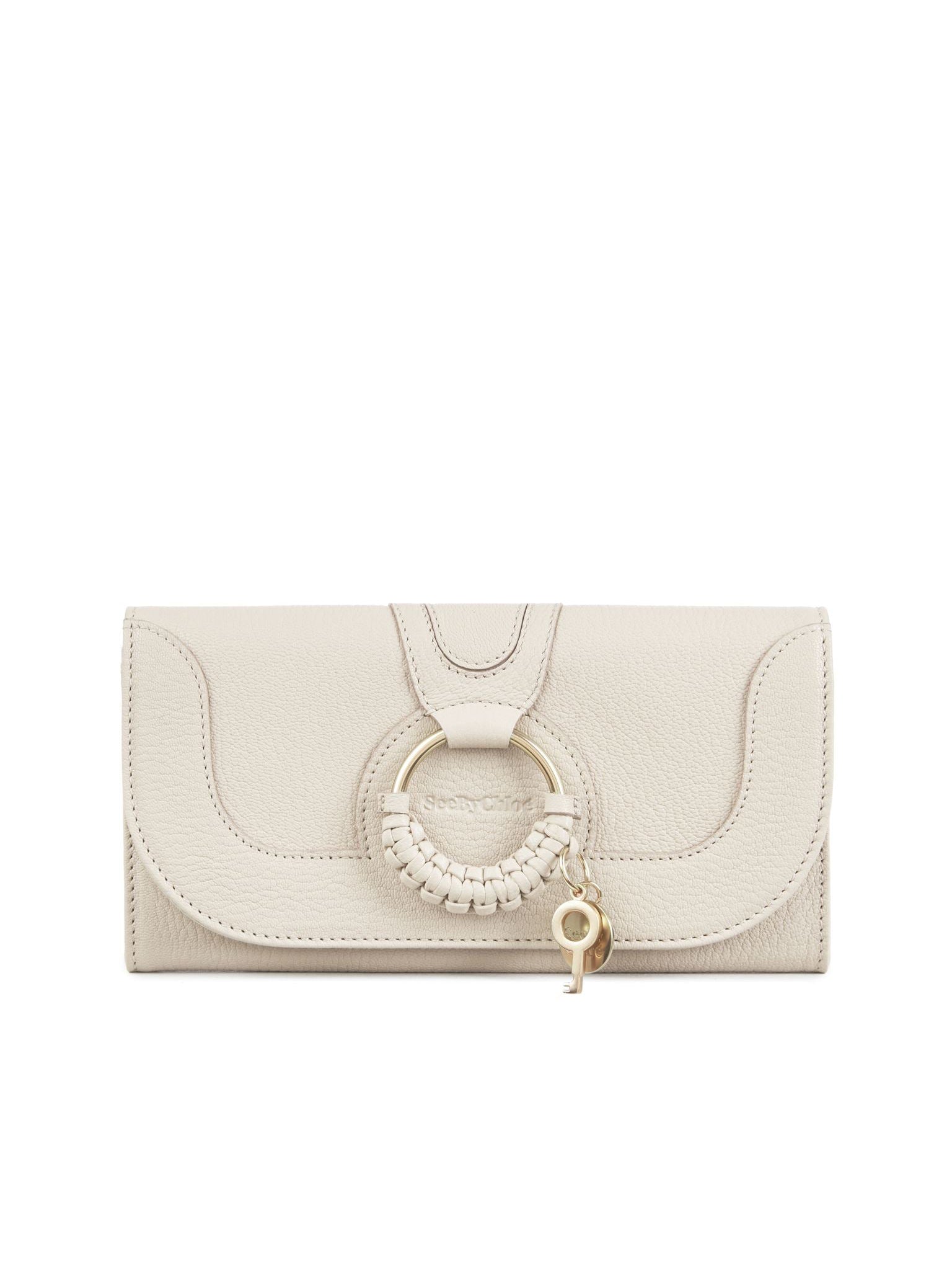 Portefeuille long Hana en cuir - Cement Beige