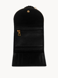 Portefeuille à trois volets Hana en cuir - Noir