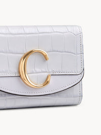 Petit portefeuille trois volets Chloé C en cuir - Light Cloud