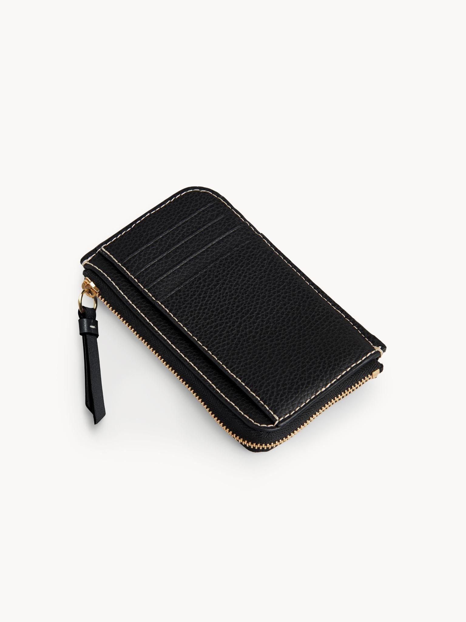 Porte-monnaie Darryl avec fentes pour cartes en cuir - Black