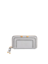 Portefeuille long zippé Marcie en cuir - Light Cloud