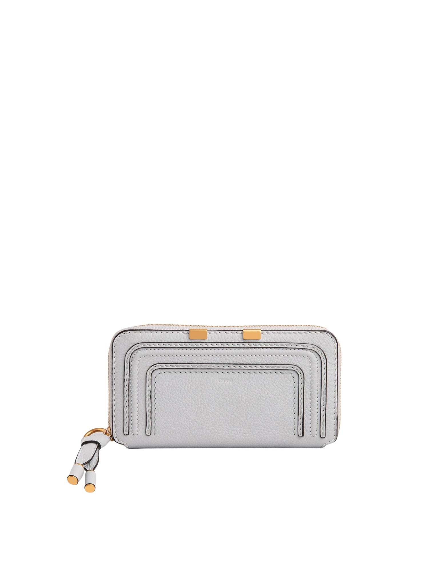 Portefeuille long zippé Marcie en cuir - Light Cloud