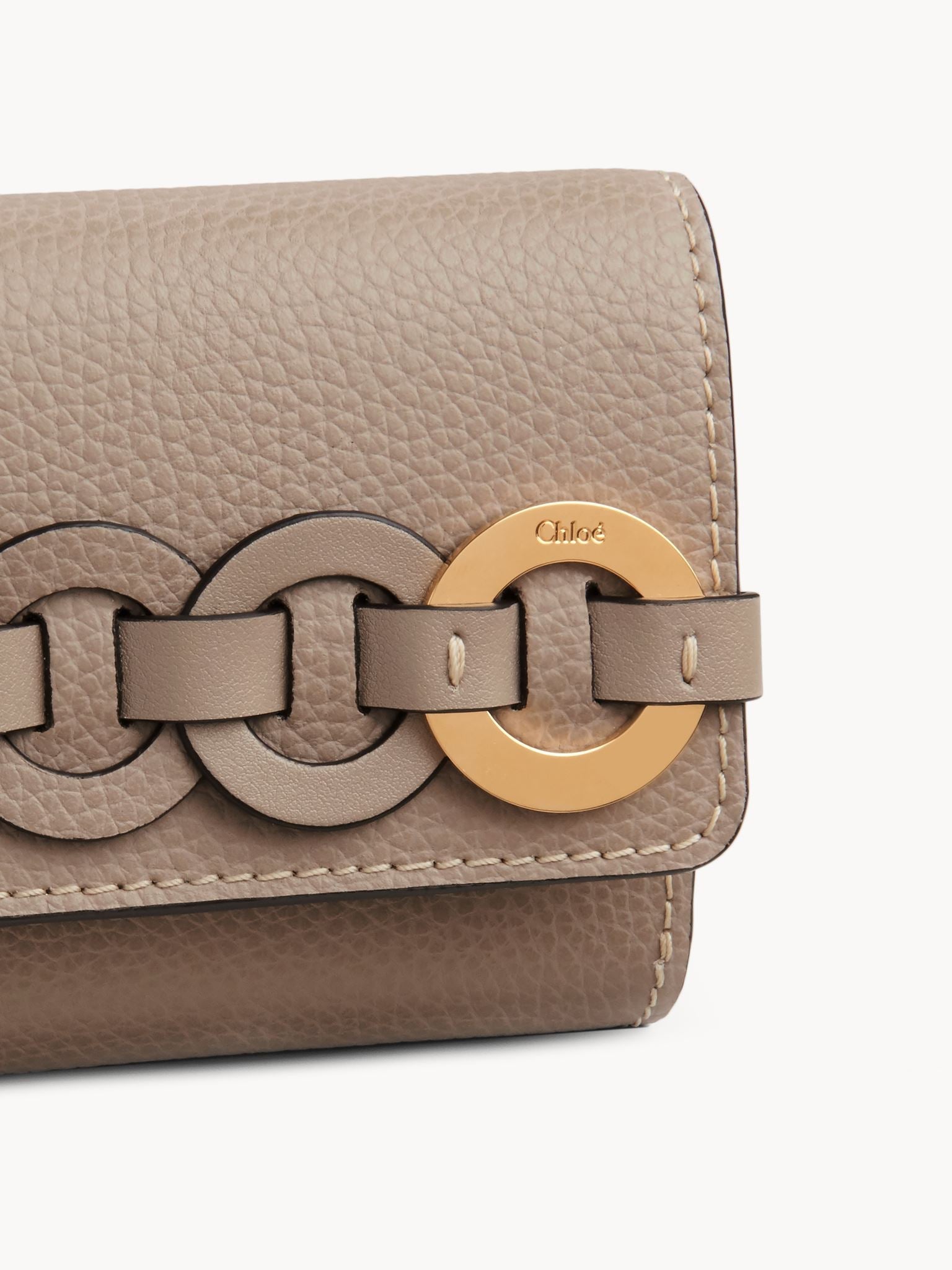 Portefeuille compact à trois volets Darryl en cuir - Motty Grey