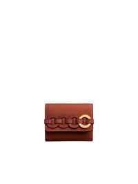 Portefeuille compact à trois volets Darryl en cuir - Sepia Brown