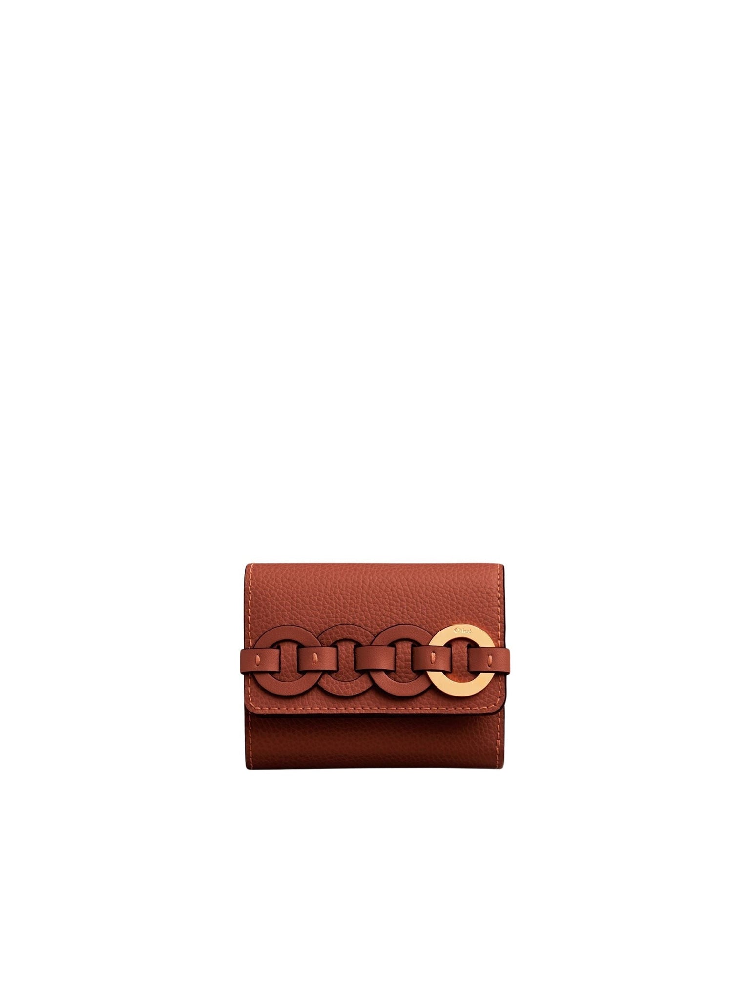 Portefeuille compact à trois volets Darryl en cuir - Sepia Brown