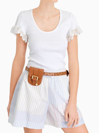 Sac ceinture Lesly en cuir - Caramello