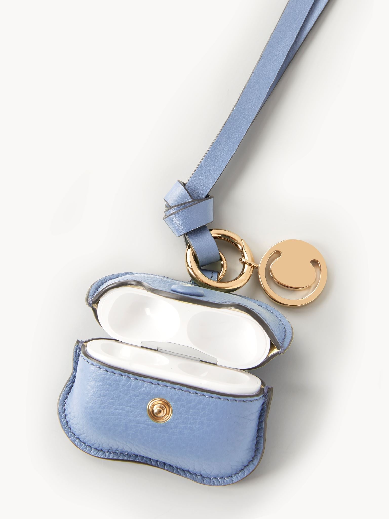 Étui pour Airpods Pro Alphabet en cuir - Gentle Blue