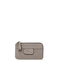 Porte-monnaie Edith avec fentes pour cartes en cuir - Cashmere Grey