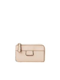 Porte-monnaie Edith avec fentes pour cartes en cuir - Cement Pink