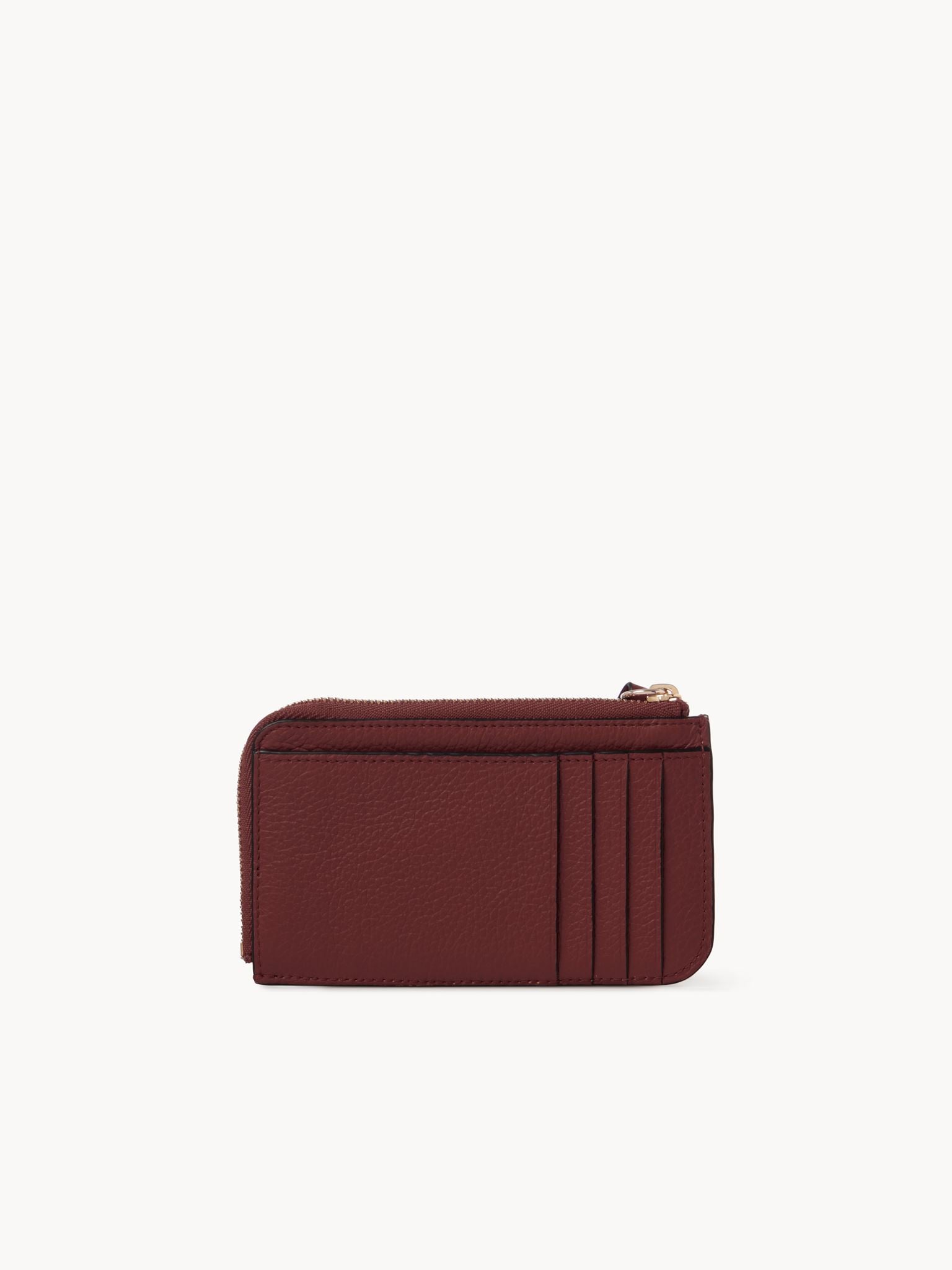 Porte-monnaie Alphabet avec fentes pour cartes en cuir - Burgundy