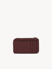 Porte-monnaie Alphabet avec fentes pour cartes en cuir - Burgundy