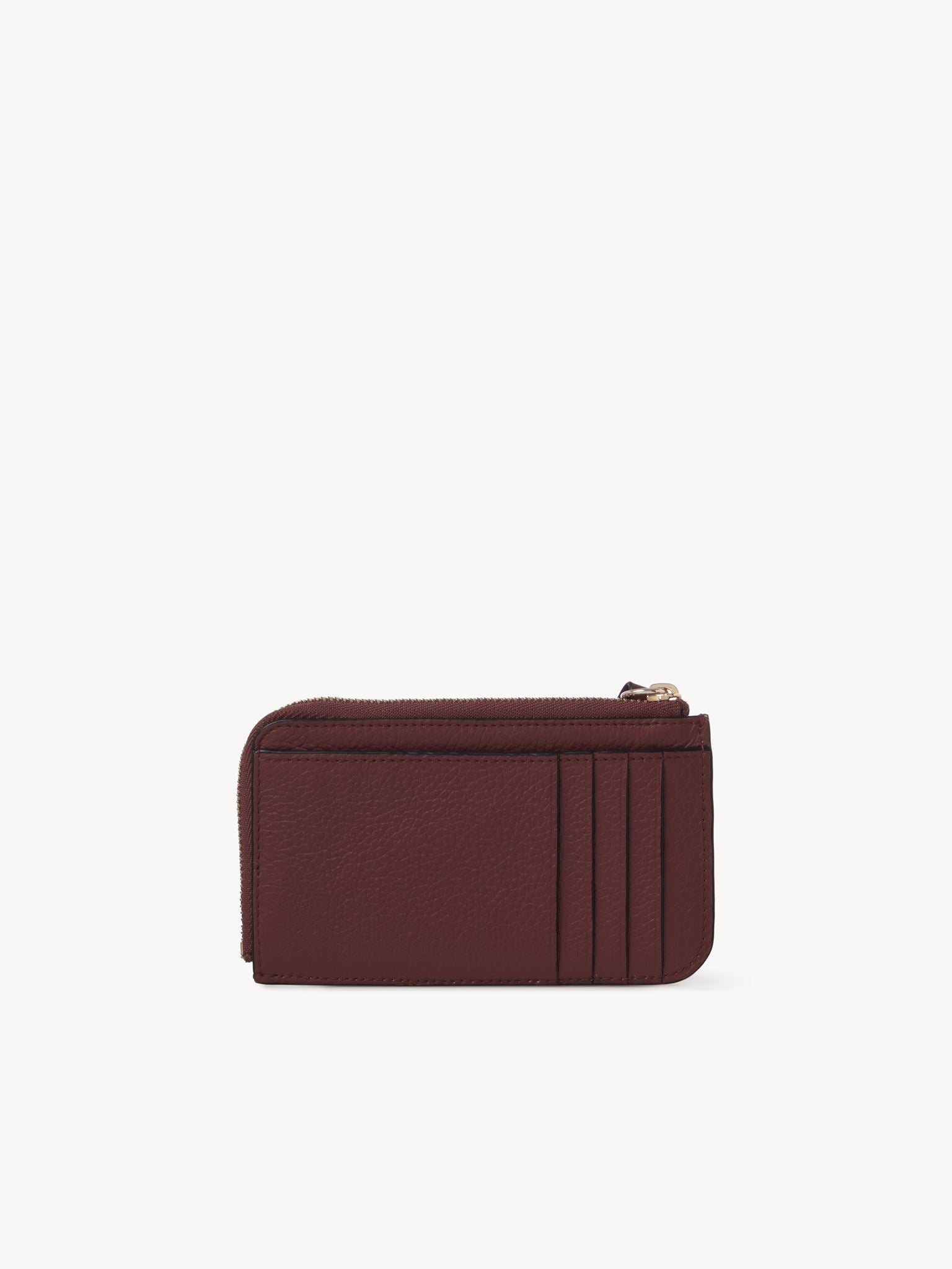Porte-monnaie Alphabet avec fentes pour cartes en cuir - Burgundy