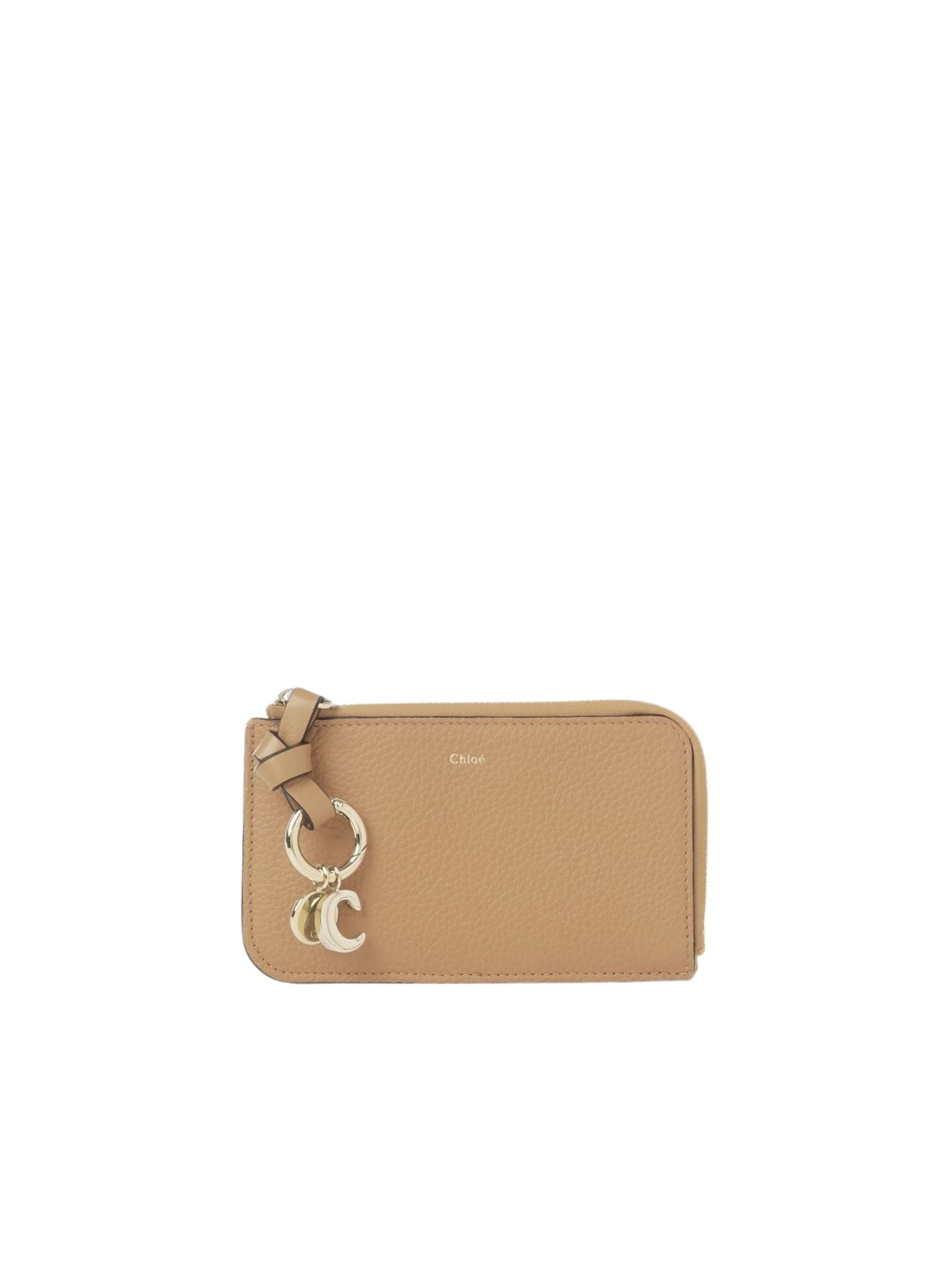 Porte-monnaie Alphabet avec fentes pour cartes en cuir - Soft Tan