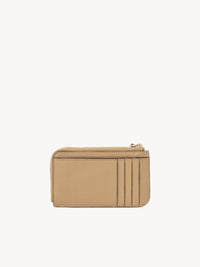 Porte-monnaie Alphabet avec fentes pour cartes en cuir - Soft Tan