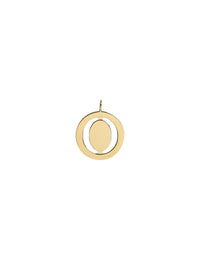 Pendentif Round pour petite maroquinerie Alphabet en laiton - Light Gold O