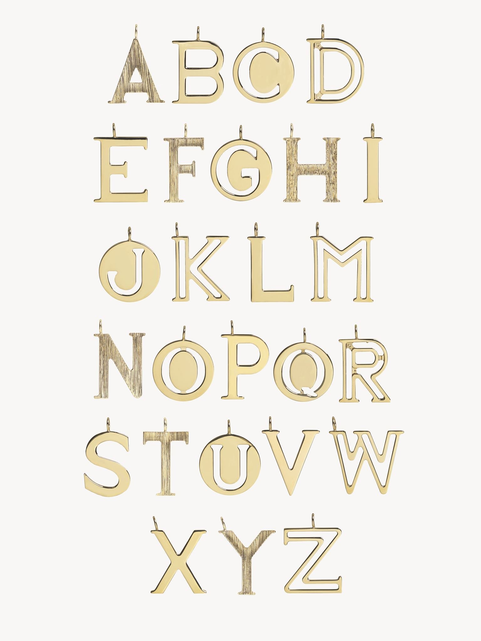 Pendentif pour petite maroquinerie Alphabet p en laiton - Light Gold