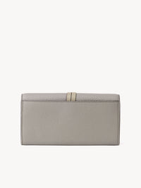 Portefeuille long à rabat Alphabet en cuir - Cashmere Light Grey
