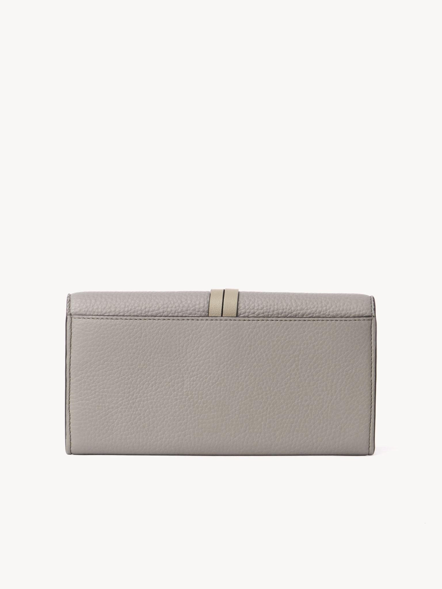 Portefeuille long à rabat Alphabet en cuir - Cashmere Light Grey
