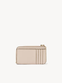 Porte-monnaie Alphabet avec fentes pour cartes en cuir - Cement Pink