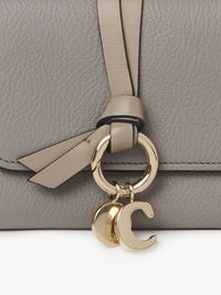 Portefeuille compact à trois volets Alphabet en cuir - Cashmere Grey