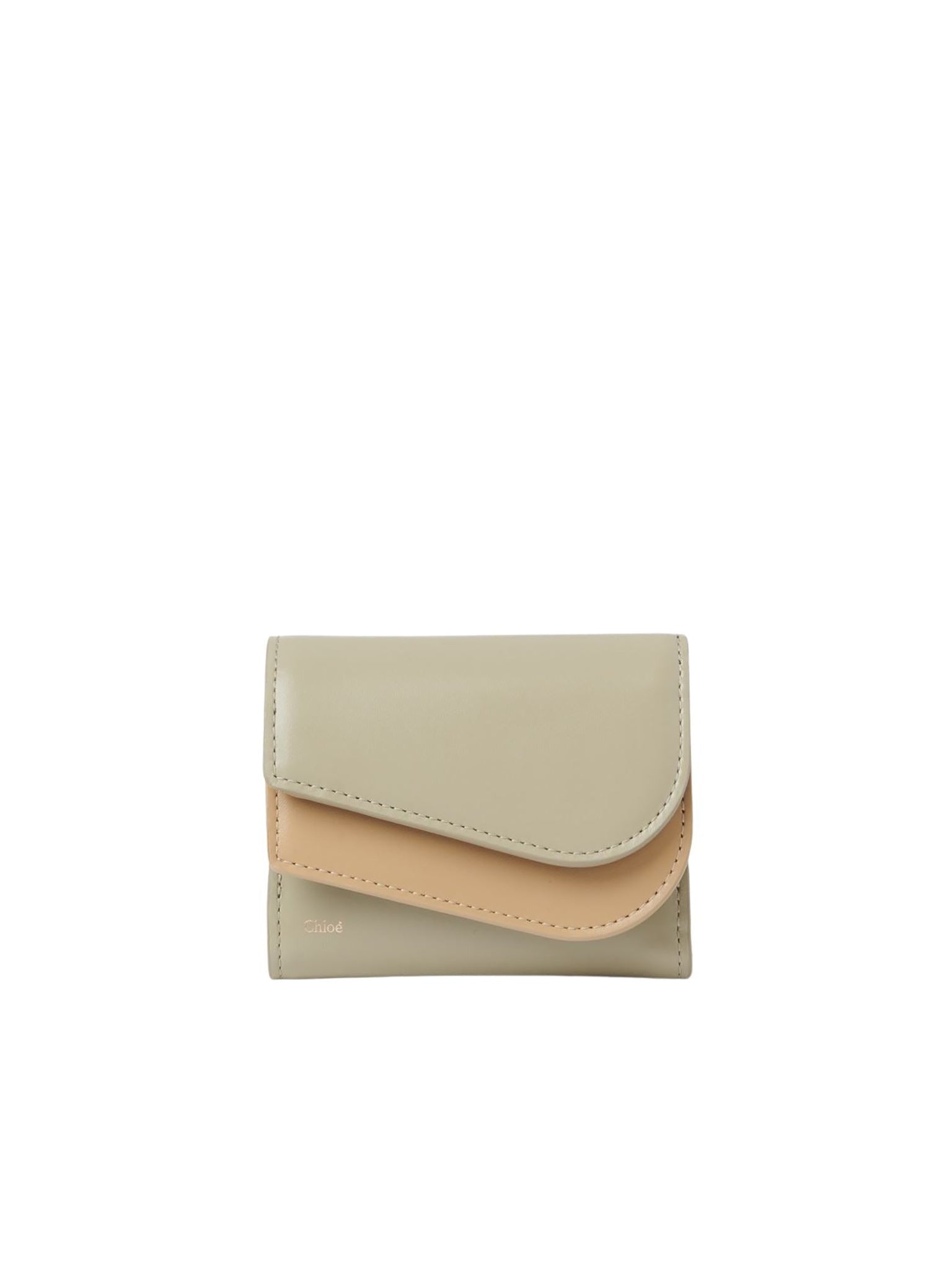 Portefeuille compact à trois volets Kiki en cuir - Slate Green