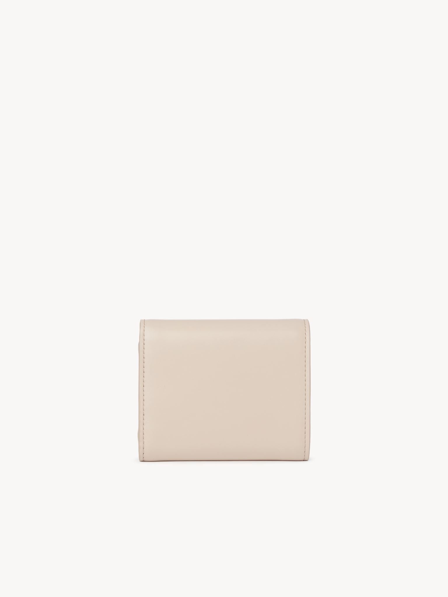 Portefeuille compact à trois volets Kiki en cuir - Cement Pink