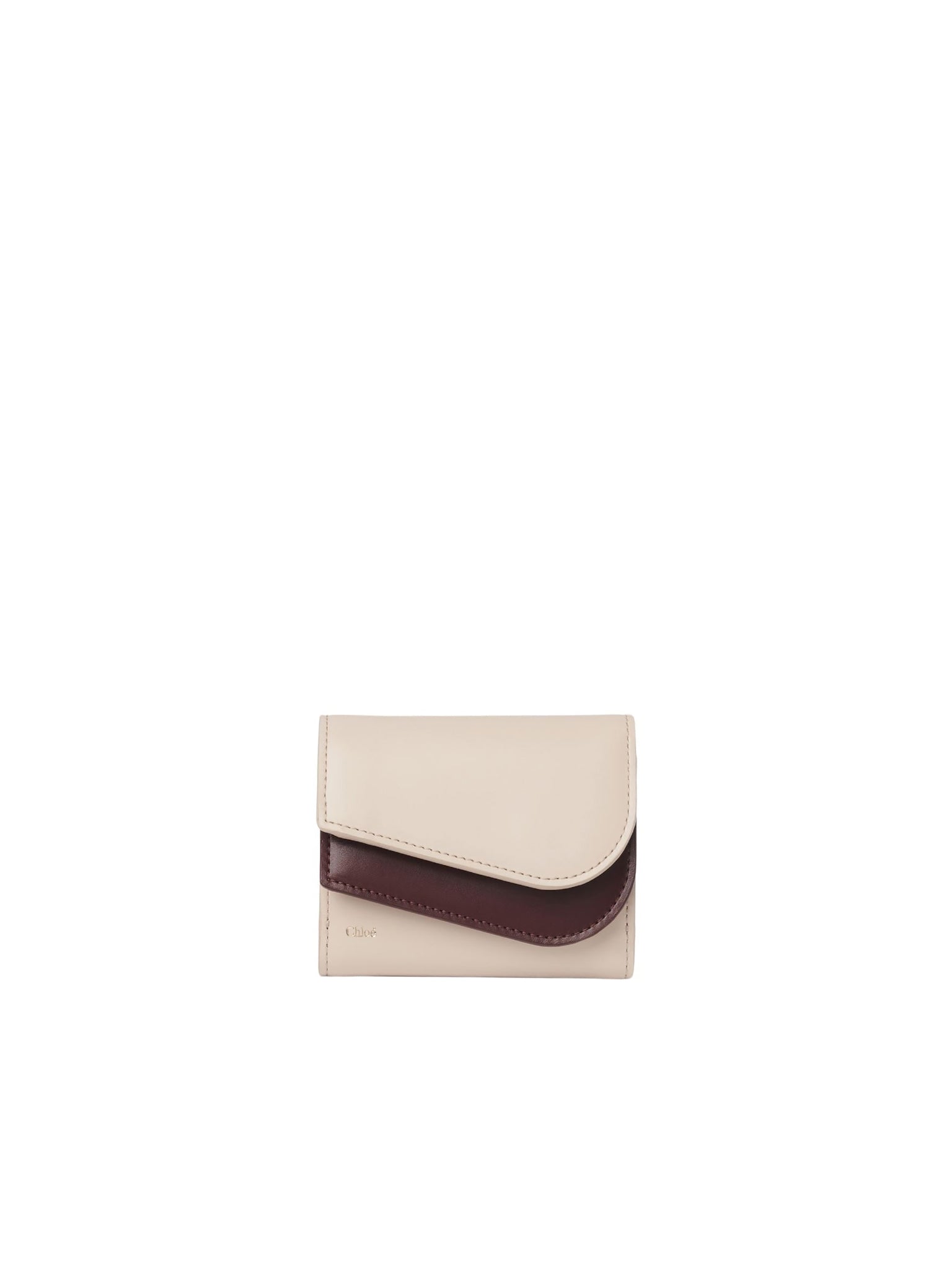 Portefeuille compact à trois volets Kiki en cuir - Cement Pink